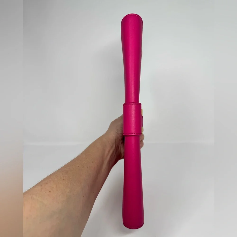 Authentic Saint Laurent - YSL Chyc Large Pink Leather Clutch - Picture 4 of 10